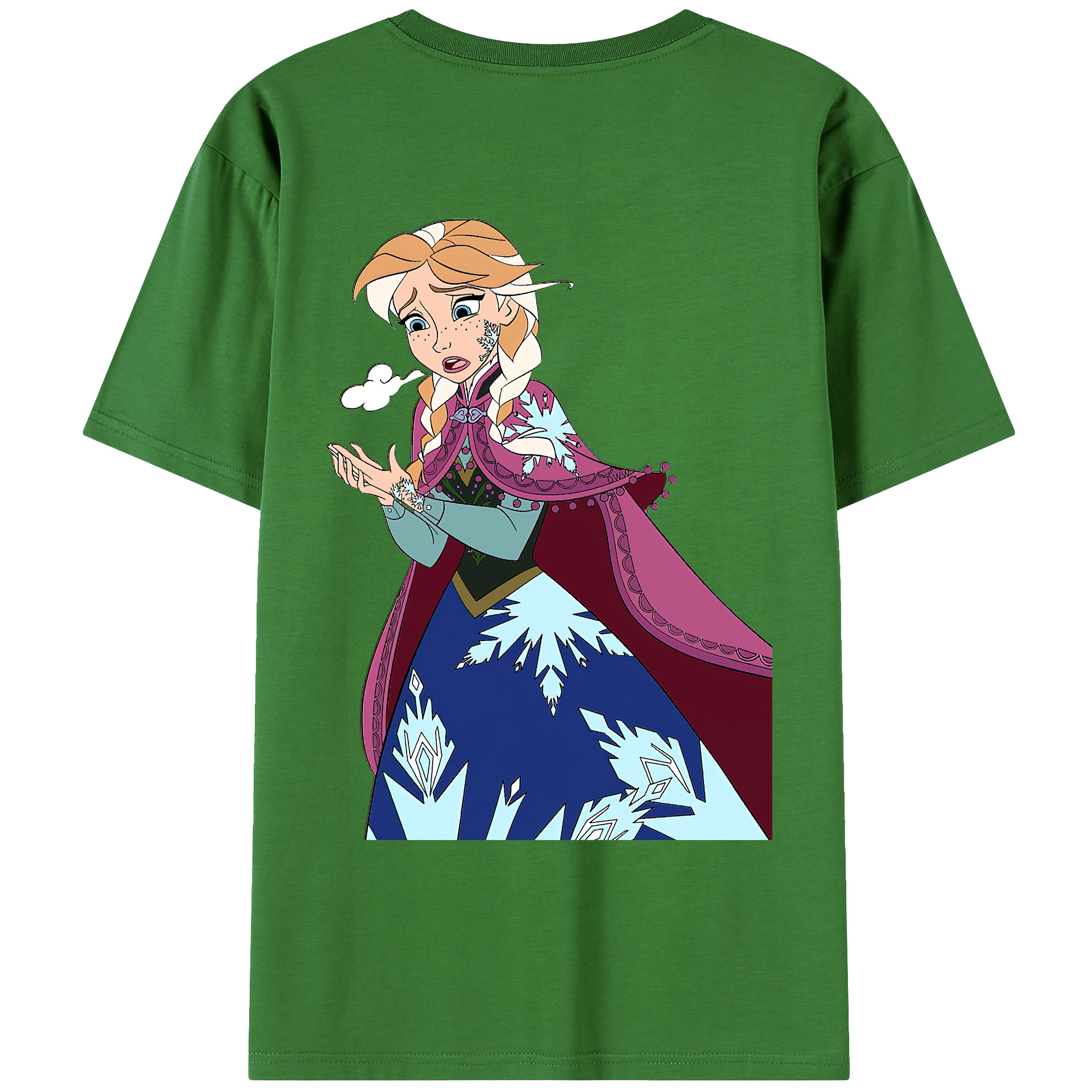 （画像用） アナと雪の女王 アンナ エルサ Frozen Anna Elsa レディース半袖Tシャツ(バックプリント)